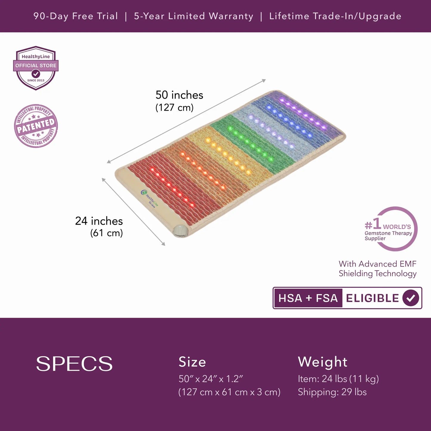Rainbow Chakra Series | PEMF Far Infrared Heating Mats