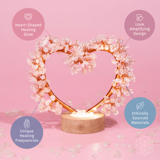 Mend My Broken Heart - Rose & Clear Quartz Tree Lamp